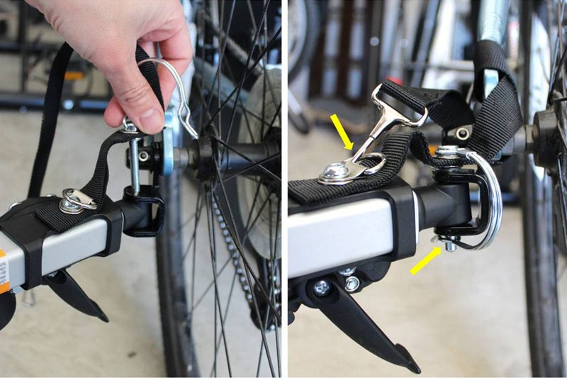 ODIER Steel Hitch and Flex Connector Set for Burley Bike Trailers and Other Similar Tow Arm Trailers (Flex for Round with Strap) - Image 4